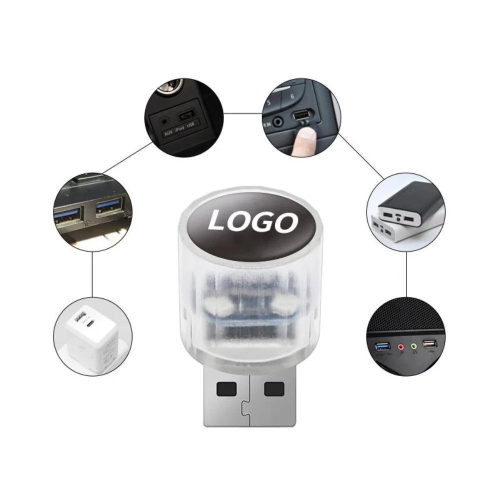 Dekorativ mini-USB-LED-lampa för bilens kupé
