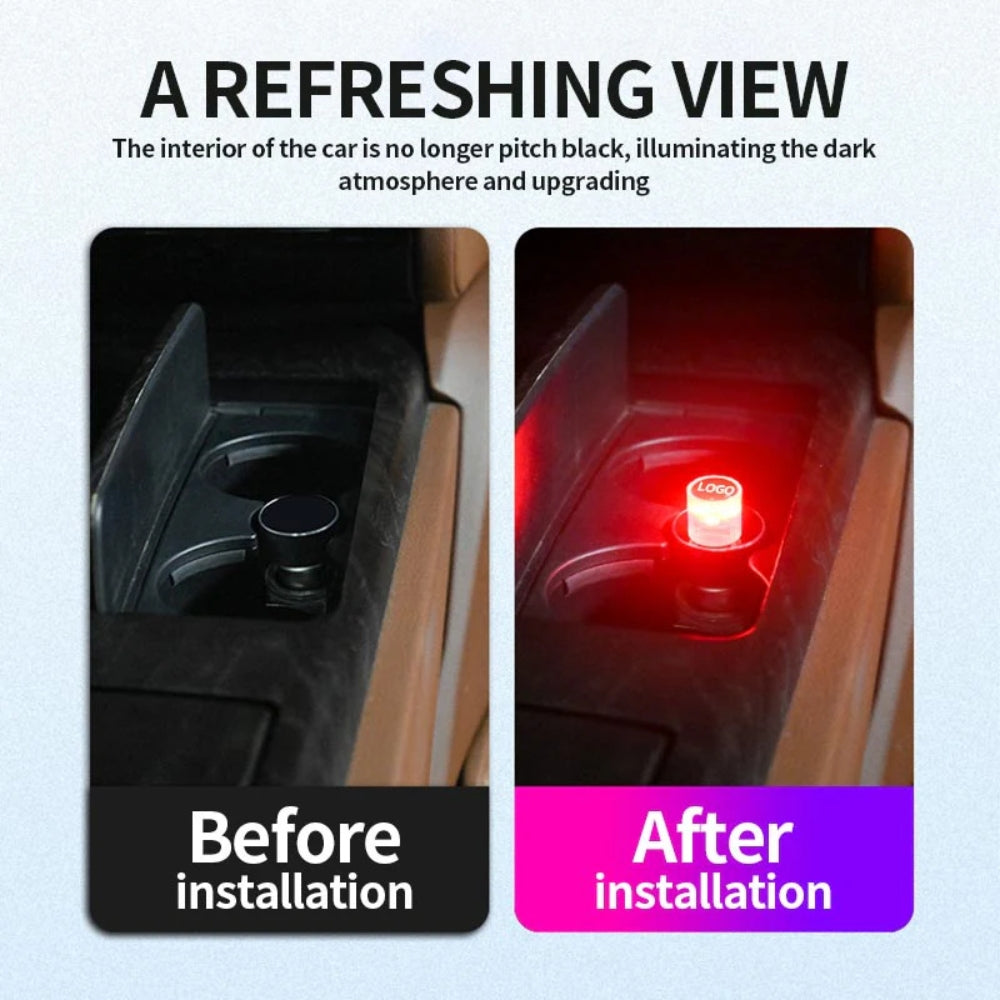 Dekorativ mini-USB-LED-lampa för bilens kupé