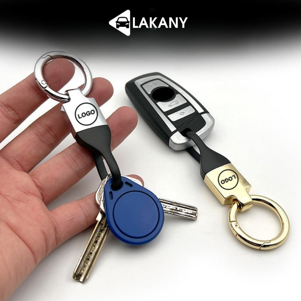 Bilnyckelring i premiumläder med logotyp