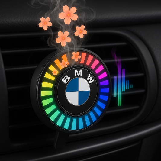 LED-bilstrålkastare med musikalisk rytm och logotyp (med doftspridare)